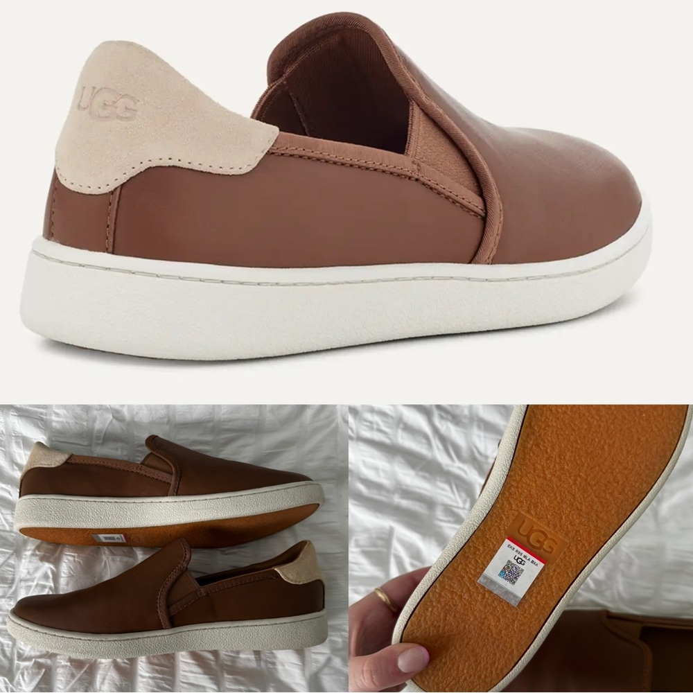 UGG Tan Leather Slip-On Shoes